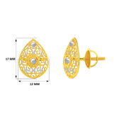 22k Two Tone Antique Earrings with gold weight of 2.86g